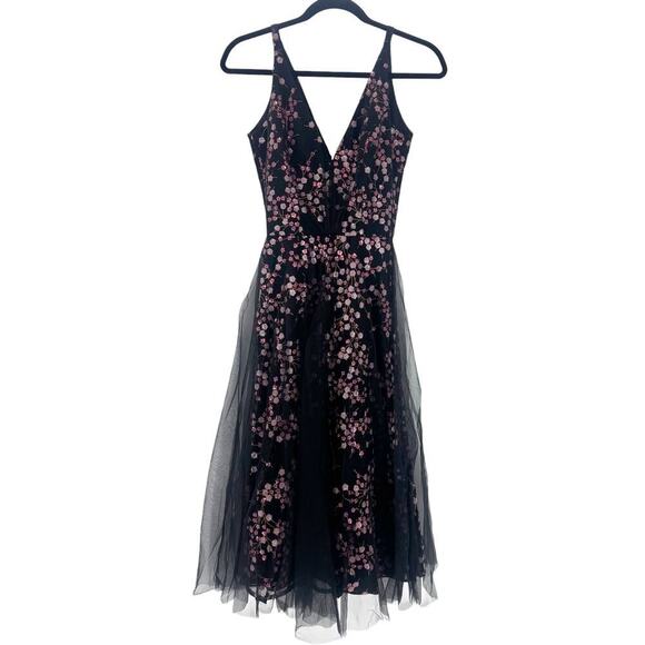 Dress the Population Courtney Sequin Floral Cocktail Dress Multi Size XS NWOT - Picture 6 of 13